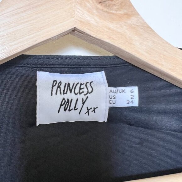 Princess Polly Embers Black Velvet Mini Ruched Bodycon Dress US 2​​​​​​​​​ - Picture 5 of 8